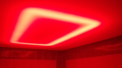 Napínaný strop, prosvětlený RGB LED pásky, Harrachov